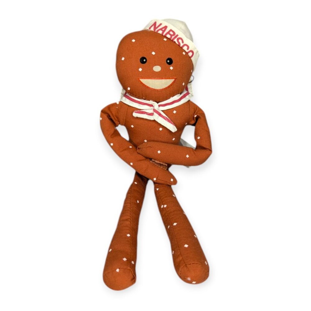 Vintage Nabisco 10" Tall Mr. Salty Stuffed Plush Pretzel Doll Sailor Hat